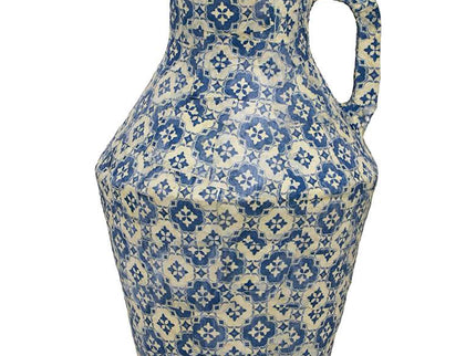 Cotton Mache 12" High Lisbon Tile Decorative Vase