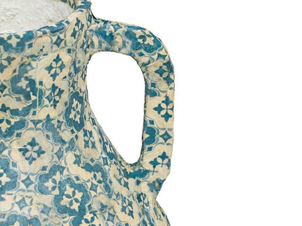 Cotton Mache 12" High Lisbon Tile Decorative Vase