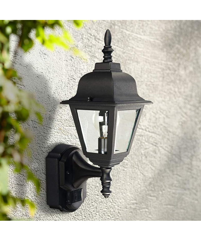 Country Cottage 17 1/2" Traditional Black Motion Sensor Outdoor Light