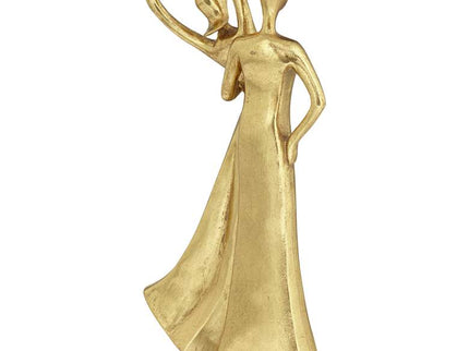Couple Heart 12" High Shiny Gold Statue