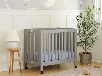 M6698G,Babyletto,Origami Mini Crib in Grey Finish