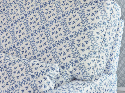 M21787BLT,Namesake,Sarah Flint x Namesake Crawford Swivel Glider in Blue Lattice Performance Eco-Weave
