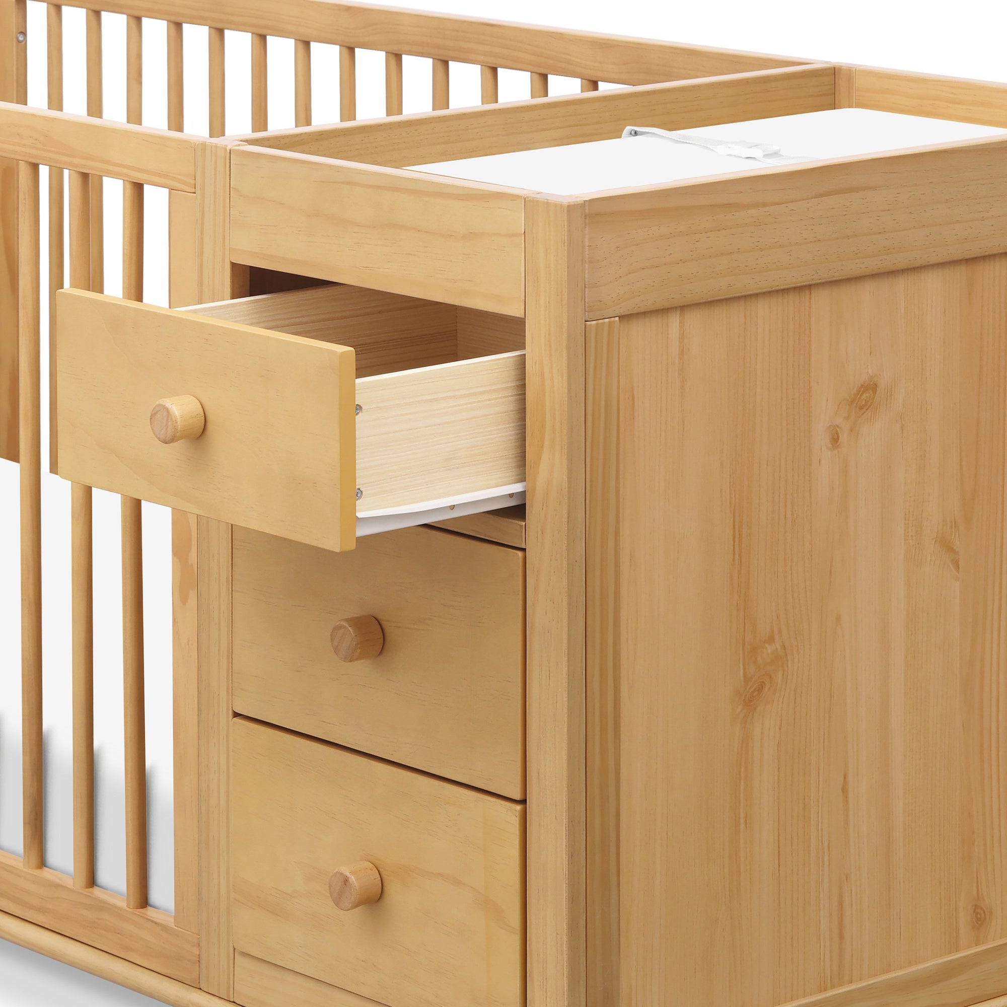 W4991HY,DaVinci,Marley Convertible 3-in-1 Crib and Changer Combo in Honey