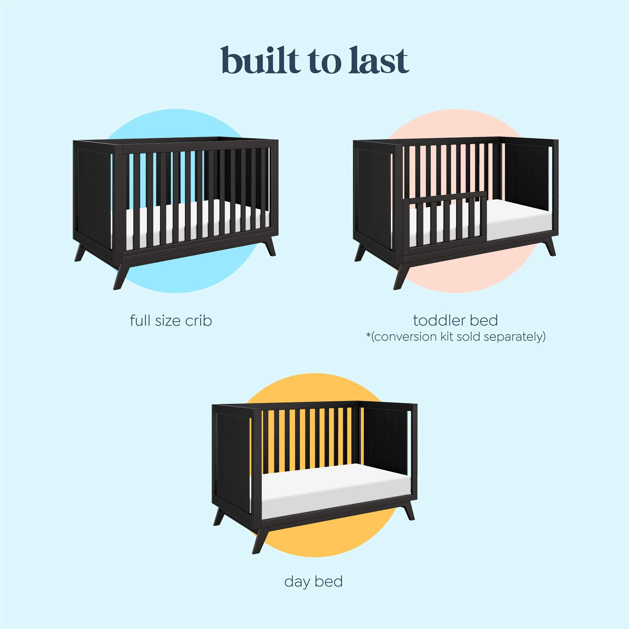 M22501E,DaVinci,Otto 3-in-1 Convertible Crib in Ebony