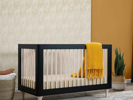 M9001BNX,Babyletto,Lolly 3-in-1 Convertible Crib w/Toddler Bed Conversion in Black/WashedNatural