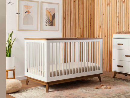 M5801WNL,Babyletto,Scoot 3-in-1 Convertible Crib w/ToddlerBed Conversion Kit in White/NaturalWalnut
