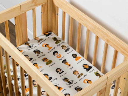 T28434,Babyletto,Women In History Muslin All-Stages Bassinet Sheet in GOTS Certified Organic Cotton