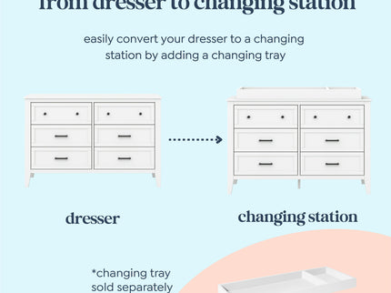 M24726W,DaVinci,Beau 6-Drawer Dresser in White