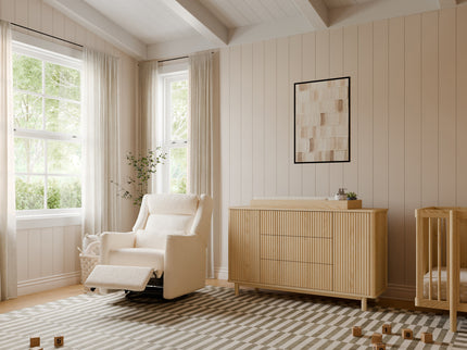 M11286PWB,Babyletto,Kiwi Plus Power Glider Recliner w/ Power Headrest in Performance Ivory Boucle