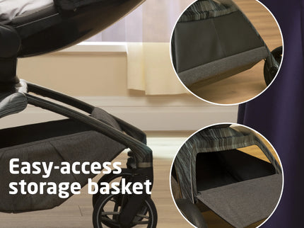 Tana 360° Rotating Modular Stroller with Carriage Accessory in Onyx Heritage