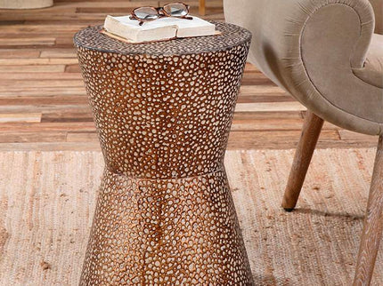 Cutler 14" Wide Antiqued Copper Bronze Modern Accent Table