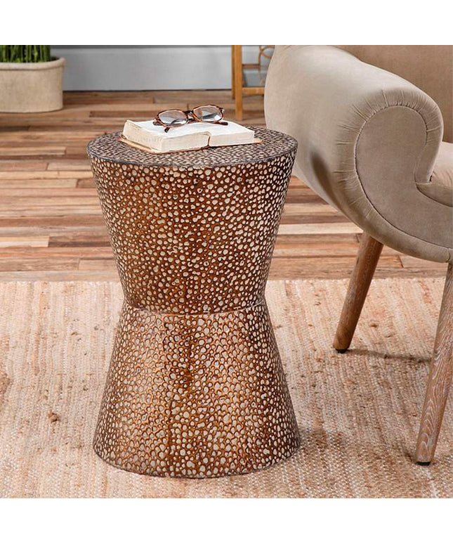 Cutler 14" Wide Antiqued Copper Bronze Modern Accent Table