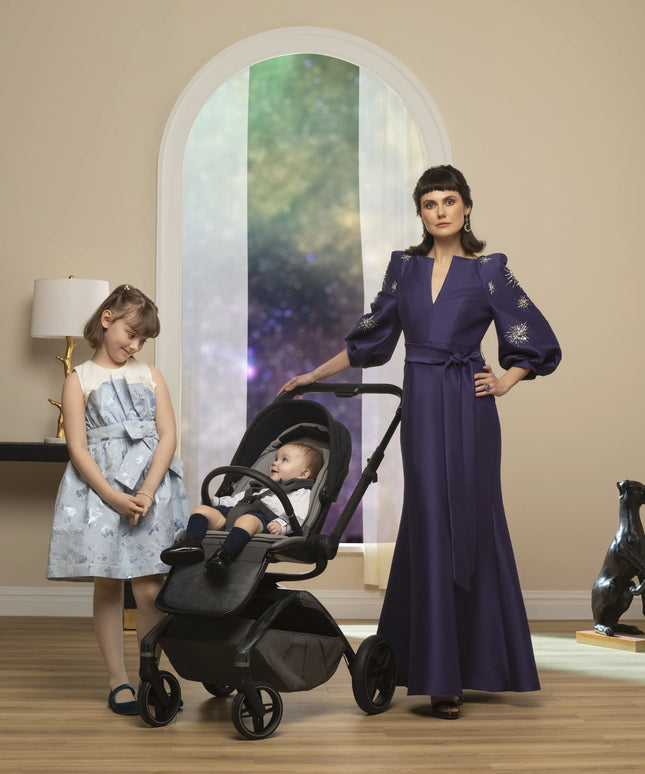 Tana 360° Rotating Modular Stroller with Carriage Accessory in Onyx Heritage