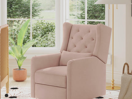 M22487PBPEW,DaVinci,Everly Recliner in Performance Pale Blush Pink Eco-Weave