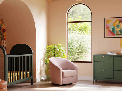 M5887BPV,Babyletto,Madison Swivel Glider in Blush Pink Velvet