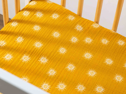 T26936,Babyletto,Golden Hour Muslin Mini Crib Sheet in GOTS Certified Organic Cotton