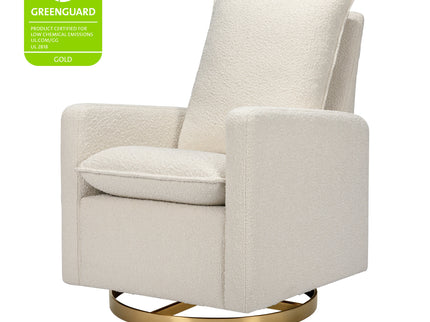 M20987WBG,Babyletto,Cali Pillowback Swivel Glider in Ivory Boucle w/ Gold Base