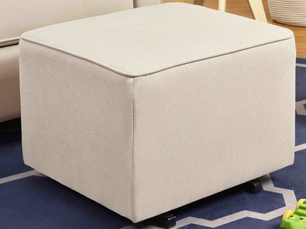 M13985CM,DaVinci,Davinci Universal Gliding Ottoman in Cream Finish with Cream Piping