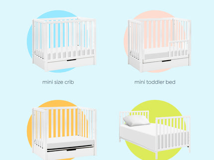 F11981W,Carter's,Colby 4-in-1 Convertible Mini Crib w/ Trundle in White