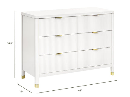 M26716RW,Namesake,Brimsley Tambour 6-Drawer Assembled Dresser in Warm White