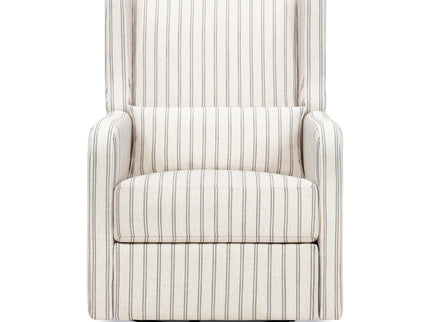 F19587PCDS,Carter's,Arlo Recliner and Swivel Glider in Performance Charcoal Double Stripe Linen