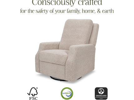 M22287EGS,Namesake,Crewe Recliner and Swivel Glider in Earl Grey Shearling