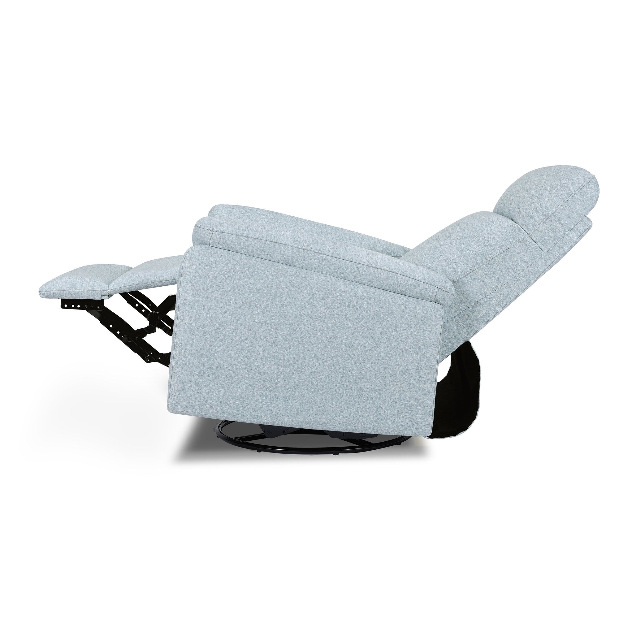 M24387HBL,DaVinci,Suzy Swivel Recliner in Heathered Blue