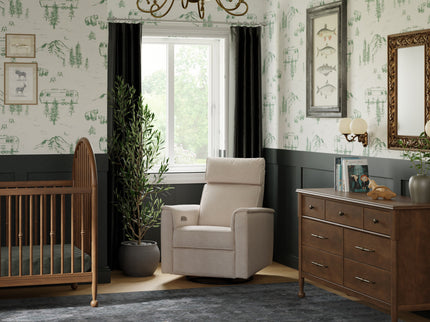 M17186PBEW,Namesake,Willa Plus Power Glider Recliner w/ Power Headrest in Performance Beach Eco-Weave