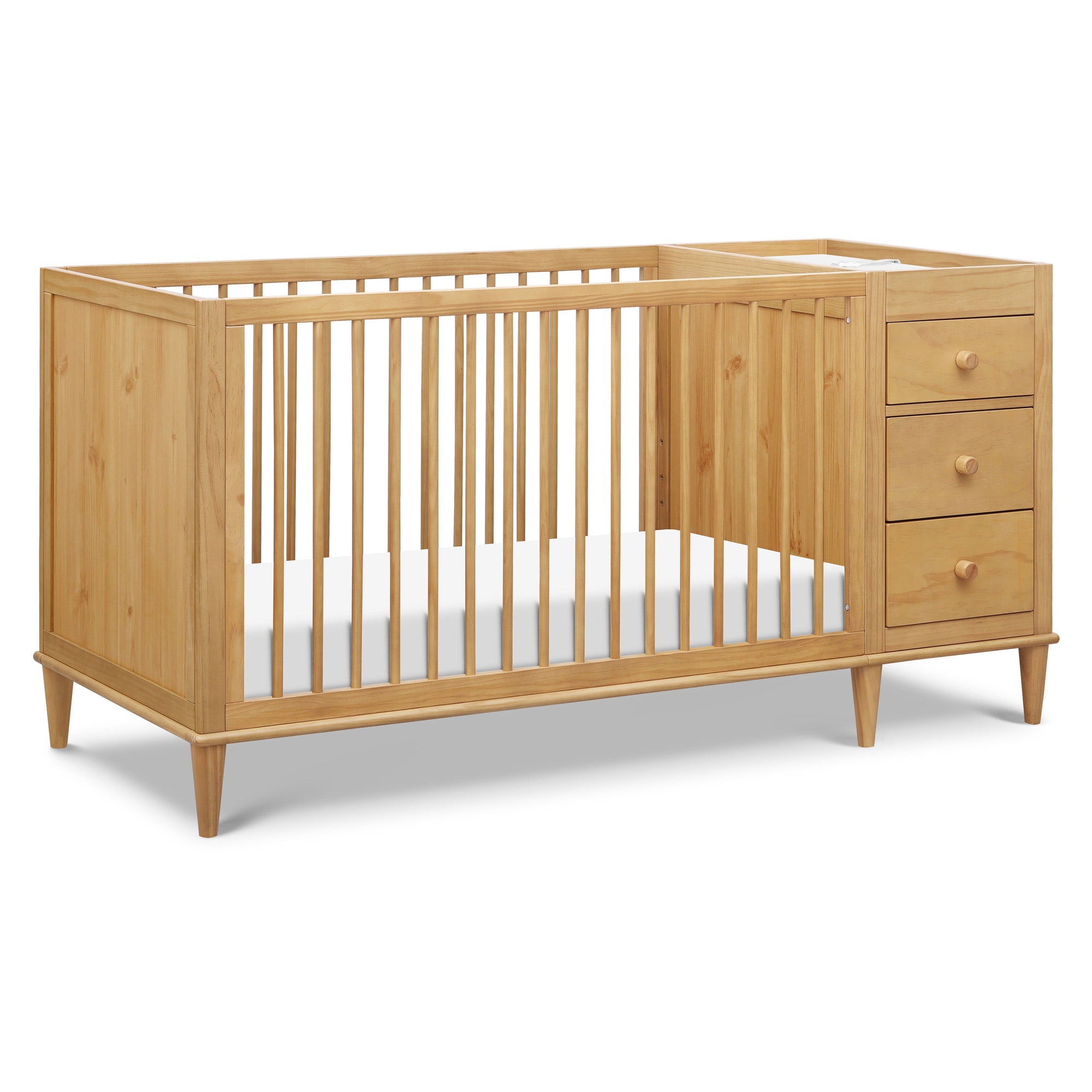 W4991HY,DaVinci,Marley Convertible 3-in-1 Crib and Changer Combo in Honey