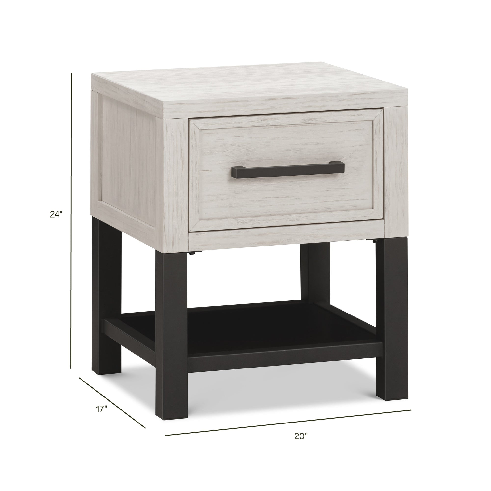 B25860WDF,Monogram by Namesake,Newbern Nightstand  Assembled in White Driftwood