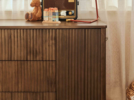 M29816NL,Babyletto,Pogo Tambour Assembled Dresser in Natural Walnut