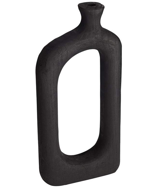 Dahlia Studios Amaranth 15 3/4" High Black Wood Modern Decorative Vase