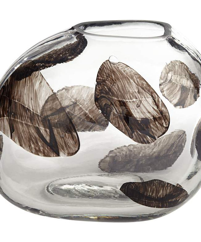 Dahlia Studios Beatrice 10 1/4" Wide Brown Transparent Glass Vase