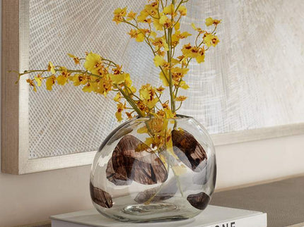 Dahlia Studios Beatrice 10 1/4" Wide Brown Transparent Glass Vase