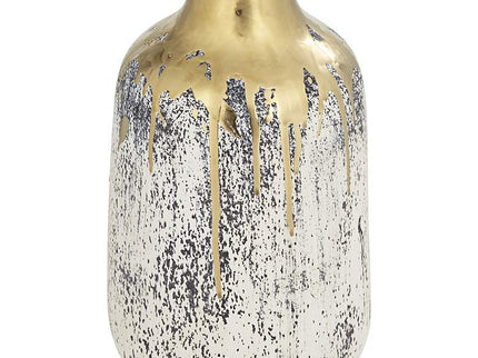 Dahlia Studios Blythe Matte Gold and Gray 3-Piece Decorative Vase Set