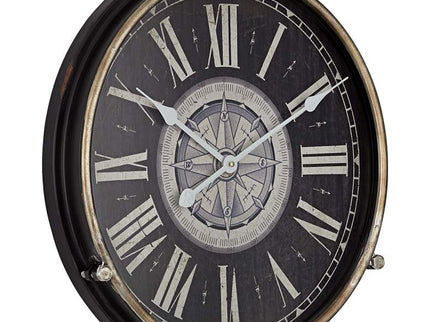 Dahlia Studios Carson 21 1/4" High Glossy Black Round Metal Wall Clock