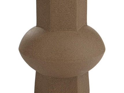 Dahlia Studios Emery 7 3/4" High Brown Modern Ceramic Hexagonal Vase