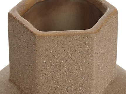 Dahlia Studios Emery 7 3/4" High Brown Modern Ceramic Hexagonal Vase