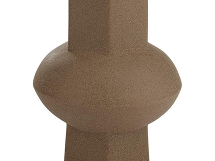 Dahlia Studios Emery 7 3/4" High Brown Modern Ceramic Hexagonal Vase