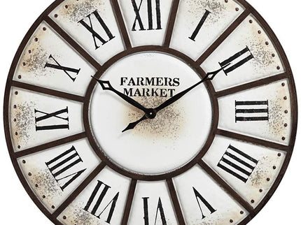 Dahlia Studios Farmers Market 39 1/4" Wide Rustic Metal Wall Clock