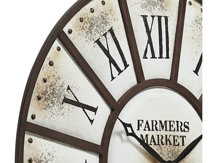 Dahlia Studios Farmers Market 39 1/4" Wide Rustic Metal Wall Clock