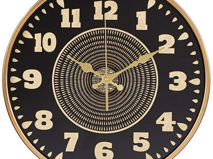 Dahlia Studios Willeton 14 1/2" Black and Gold Round Wall Clock