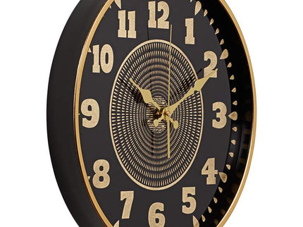 Dahlia Studios Willeton 14 1/2" Black and Gold Round Wall Clock