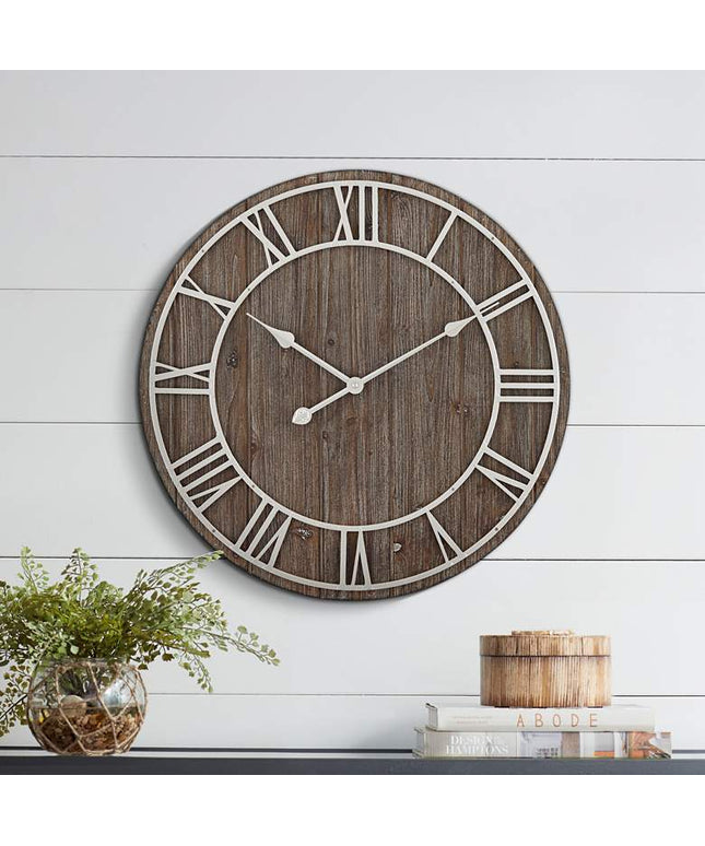 Dahlia Studios Zania 23 3/4" Round Matte Dark Gray Wall Clock