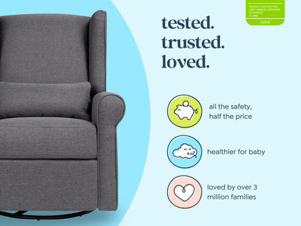 M21887SHG,DaVinci,Hayden Recliner and Swivel Glider in Shadow Grey