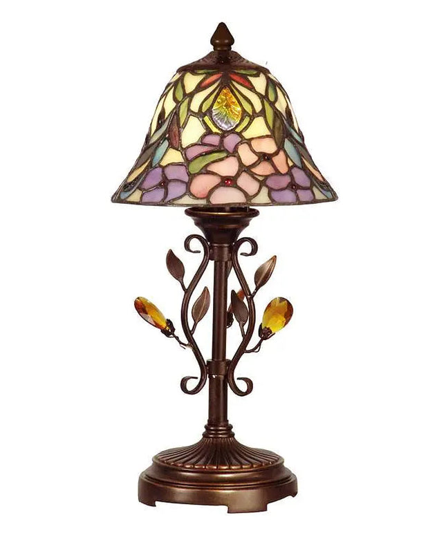 Dale Tiffany 15 1/4" High Crystal Jewel Peony Art Glass Accent Lamp Dale Tiffany