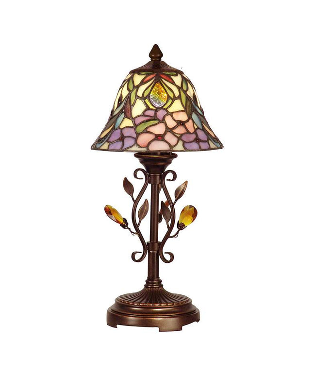 Dale Tiffany 15 1/4" High Crystal Jewel Peony Art Glass Accent Lamp