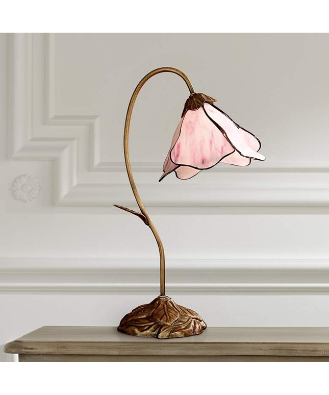 Dale Tiffany 19" High Pink Rose Petal Downbridge Accent Lamp