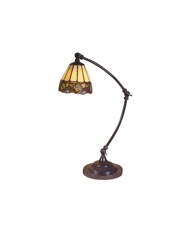 Dale Tiffany 22" Adjustable Tiffany-Style Glass Downbridge Desk Lamp