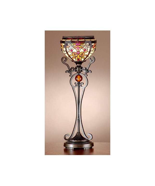 Dale Tiffany Boheme 28" Tiffany-Style Art Glass Table Lamp Torchiere